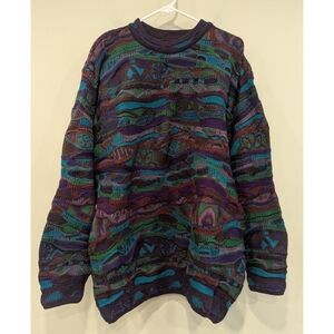 COOGI Vintage 90's 100% New Wool 3D Knit Sweater Size Large